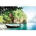 Beach with Boat Wallpaper - Boat in a Bay Wallpaper Paradise - Island Asia XXL Wall Decoration Great ART