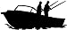 Fishing Boat 3, Vinyl Car Decal, 'Black', '5-by-5 inches'