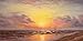 Sailboats in the Sunset II 100% Hand-painted Oil Painting, Unframed and Unstretched Modern Canvas Wall Art for Home Decor