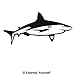 Bull Shark Cruising (Black - Image Facing as Shown - Medium) Decal/Sticker - Saltwater Fish Collection