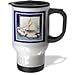 3dRose tm_44760_1 Vintage Sailboat and Anchor with Navy Blue Frame Travel Mug, 14-Ounce, Stainless Steel