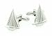 JJ Weston silver plated highly polished yacht or sailboat cufflinks. Made in the USA