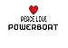 PEACE LOVE POWERBOAT Decal Car Laptop Wall Sticker