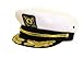 Classic Nautical Captain's Hat by Dorfman Pacific (White)