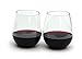 Stemless Shatterproof Wine Glasses Set of 4 with FREE Magnetic Wine Charm