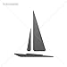 Vinyl Sticker Decal Sailing Boat Icon Atv Car Garage bike water ship row sailboat (4 X 3,38 Inches) Gray 75%
