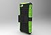 iPhone 5 5S Case, Double-Deck Hybrid Armored Shield Cover [Good Grip] [Kickstand Feature] Protective Shell High Impact Resistant Skin for Apple iPhone 5 5S with 1x Stylus and 1x Screen Protector -Green