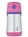 Thermos FOOGO Phases Stainless Steel Straw Bottle, Pink/Purple, 10 Ounce