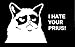 Grumpy Cat Hates Your Prius Funny Truck Hunting Diesel Vinyl Decal Sticker iPad