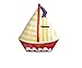 Sailboat Coin Bank, Red Hull with Yellow Striped Mast