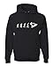 ShirtLoco Men's Evolution Of Man To Stand Up Jetski Rider Hoodie Sweatshirt, Black Extra Large