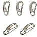 5 PC 2'' Stainless Steel 316 Gate Snap Hook Carabiner Boat Rigging 400 Lbs