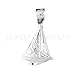 Necklace Obsession's 14K White Gold 27mm Sailboat Pendant Necklace