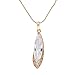 Romantic Time New Moon Gemstone Flower Carved Collar Shaped 18k Rose Gold Plated Pendant Necklace