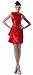Orifashion Unique Pleated Red Evening Dress EDSHER0080, US Size 2