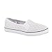 Twisted Womens CORE Classic Scallop Pattern with Shimmering Underlay Slip-on Slim Lo-Top Sneakers - WHITE, Size 6
