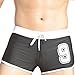 Linemoon Men's Solid Words 9 Boxer Swimming Trunks