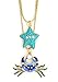 Blue Crab and Starfish Necklace Gold Tone NY47 Aquatic Crystal Ocean Animal Pendant Fashion Jewelry