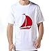 LFD Men's Sailboat Hell Yes Cotton Round Collar T Shirt White