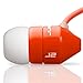 JBuds J2 Premium Hi-FI Noise Isolating Earbuds Style Headphones (Red/White) (Discontinued by Manufacturer)