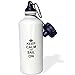 3dRose wb_157768_1 Keep Calm and Sail on-Carry on Sailing-Boat Ship Captain Sailor Gifts-Fun Funny Humor Humorous Sports Water Bottle, 21 oz, White