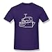 SHMUY Men's DeFever Yacht Cotton Round Collar T Shirt,S,Purple