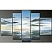 TJie Art Hand Painted Mordern Oil Paintings Wall Decor Color Sea and Sky Clouds Home Landscape Oil Paintings Splice 5-piece/set on Canvas