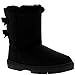 Womens Twin Bow Tall Classic Fur Waterproof Winter Rain Snow Boots - Black - 8 - 39 - AEA0234