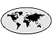 World Map Oval Vinyl Sticker - Car Phone Helmet - SELECT SIZE