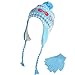 Winter 2pc Girls Age 7-11 Bows Knit Helmet Hat Ski Grip Gloves Set Turquoise