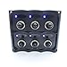 Enjoy_buy100 Splashproof Blue LED ON-OFF Toggle Switch Panel Marine Boat 6 Gang& 15A Fuses