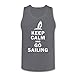FQZX Men's Keep Calm And Go Sailing Tank Tops Small Deep Heather