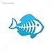 Decal Humor Happy Fishbone Looking R Car window jet ski sign grave swimming fins (12 X 8,26 Inches) Blue