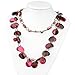 Btime Women Multiple Red Chocolate Petals Necklace
