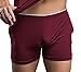 Linemoon Men's Solid Cotton Sleep Bottoms Fashion Red Simple Active Shorts 33-37 Inches