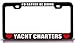 I'D RATHER BE DOING YACHT CHARTERS Sports Steel Metal License Plate Frame Bl # 17