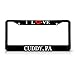 I Love Heart Cuddy, Pa Black Metal License Plate Frame Tag Border