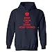 Tasty Threads Keep Calm And Drink Boat Drinks Adult Hooded Sweatshirt (Navy Blue, Large)