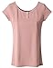 Doublju Womens Short Sleeve Scoop Neck Two Button Front T-shirt