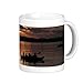 Best Gift Choice - White 11 oz Classic White Ceramic Mugs Cutom Design with Boat River Sea Sunset Coffee Mugs/Tea Mugs/Drink Cups - Dishwasher and Microwave Safe