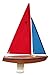 T12 Cruiser Sailboat Finished (Red/blue)- Floating Model Sailboat, Toy Sailboats that Sail, Toy Sailboats that Float, Toy Sailboat Wood, Toy Sailboat Wooden - It Really Sails!