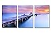 Beautiful Wall Decor Photo Art - Lake with Wooden Bridge Pier under Sunset 20