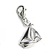 .925 Sterling Silver Sea Sailboat Yacht Dangle Bead Pendant Clasp European Lobster Trigger Clip On Charm