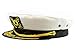 Classic Nautical Captain's Hat by Dorfman Pacific (White),One Size,White