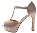 Laikajindun Summer New Design Europe Fashion Peep-toe Thin High Heel Rivet Sandal Shoes(7 B(W) US, lightbrown)