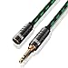 FRiEQ FR-CMF1 Gold Plated 3.5mm Male to Female Auxiliary Stereo Audio Cable for Apple iPad, iPhone, iPod, Samsung Galaxy, Android & MP3 Player, 4 Feet, Black/Green