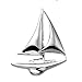 Stainless Steel Sloop Sailboat Pendant with Hidden Bail