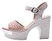 Laikajindun Summer New Style Peep-toe Rough High Heel Platform Soft Leather Shoes For Women(7.5 B(W) US, pink)