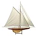 Sail Model Defender 1985 - Classic Pond Yacht - Brass Hardware - Hand-Stitched Cotton Sails - Table Stand Included - Authentic Models AS055
