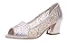 Lesrance Women's Ladies Peep-toe Sexy Lace Sequin Thick Heel Sandal Color Gold Size 7